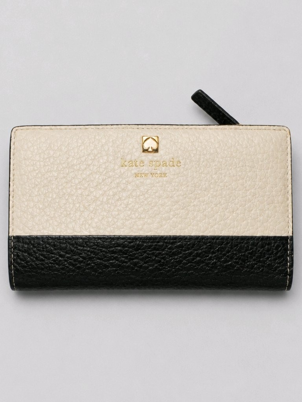 Kate Spade New York Two-Tone Cream and Black Leather Wallet